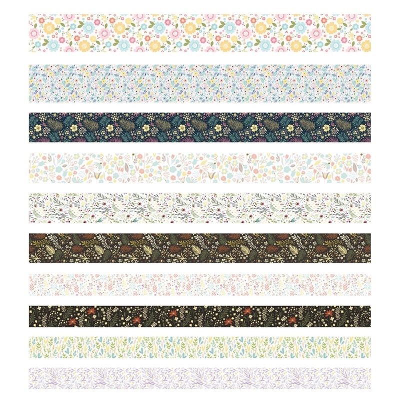YUBX Creative Washi Tape Set 10 Rolls Gold Foil Print Decorative Masking Tapes for Arts, DIY Crafts, Journals, Planners, Scrapbook, Wrapping (Garden Maze) - Image 4